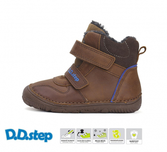 DD STEP - zimní boty W073-42814, CHOCOLATE,(kluk)