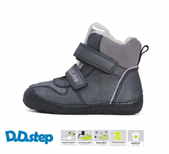 DD STEP - zimní boty W073-42814D, BLACK (holka)